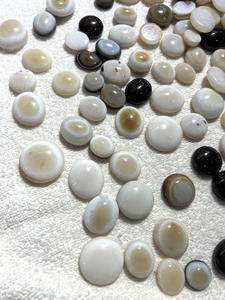 หินอัญมณีธรรมชาติ30มม. สีเขียวตาสีแดงหินอาเกตทรงกลม Cabochon หินธรรมชาติ - Product Image 4