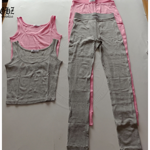 Set 3 Pezzi da Donna Personalizzabile con Logo, T-shirt in Cotone a Costine e Pantaloncini, per Primavera Estate, Abbigliamento Loungewear, Replica Top Produttori - Product Image 2
