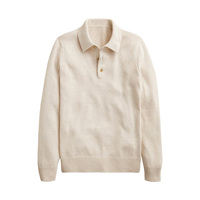 Pull-over en maille pour homme, personnalisé, avec boutons, mélange cachemire, anti-plis, respirant, style preppy, pour le bureau, haute qualité