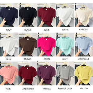 RUICHI Échantillon Gratuit T-<span class=keywords><strong>shirt</strong></span> d'été personnalisé pour <span class=keywords><strong>femme</strong></span> à col rond et <span class=keywords><strong>manches</strong></span> courtes, nouveau pull en <span class=keywords><strong>coton</strong></span> basique pour <span class=keywords><strong>femme</strong></span> - Product Image 2