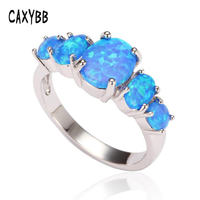 Europe et les États-Unis Fashion New Ring Incrustation de luxe avec bague en argent pour femme en opale ronde