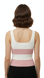 Women's Striped Short Casual Tank <b>Top</b> Soft Breathable Summer Wear for Gym Yoga Home Daily Comfortable Stylish Design - Product Image 3