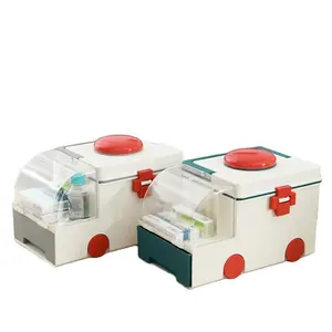 Medizin Kunststoff Aufbewahrung sbox Kunststoff Erste-Hilfe-Box Medizin Aufbewahrung sbox mit geteilten Fächern Family Emergency Kit für zu Hause