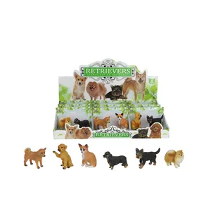 Shantou realistische speelgoed mini plastic hond beeldjes