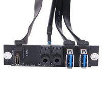 Cable USB 3.0 de 2 Puertos con Cubierta de PVC, Conductor de Cobre Puro, Panel Frontal para Caja de Ordenador con Entrada/Salida de Audio e Interruptor de Encendido