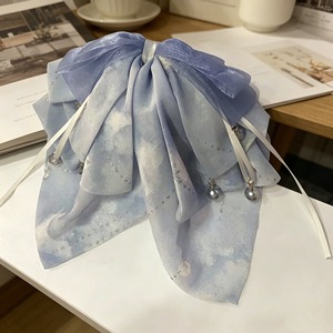Nuevo clip para el cabello con efecto de salpicadura de tinta al estilo chino, lazo de cinta para cola de caballo, elegante y dulce, clip para el cabello de satén estilo antiguo para la parte posterior. - Product Image 4
