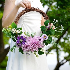 <span class=keywords><strong>LE</strong></span>-339 Ensemble de fleurs artificielles violettes DIY en gros, coffret cadeau de roses et de lavande mélangées pour centres de table et arrangements floraux - Product Image 2