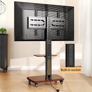 Carro de <span class=keywords><strong>TV</strong></span> móvil con toma de corriente Soporte de <span class=keywords><strong>TV</strong></span> rodante para televisores de pantalla curva de pantalla plana LCD LED <span class=keywords><strong>OLED</strong></span> de 26-65 pulgadas hasta 110 lbs - Product Image 2