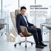 Chaise de bureau moderne en cuir, design ergonomique, fonction pivotante, mécanisme de verrouillage à 3 positions, accoudoirs intégrés, réglable, pour chambre à coucher