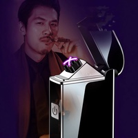 Briquet électronique à double arc coupe-vent de haute qualité avec logo personnalisé, rechargeable, écologique, durable, en métal, pour cigarettes, cadeaux d'affaires