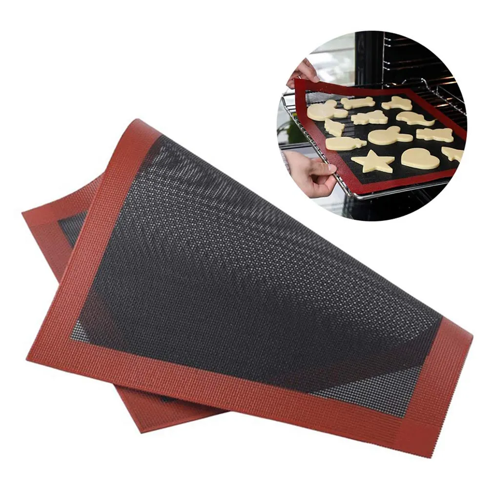 Half Vel Premium Non-stick Geperforeerde Siliconen Bakken Mat Voor Brood Dampende Mesh Pad Staat Smaak