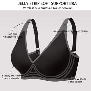 Reggiseno senza soluzione di continuità all'ingrosso della fabbrica Plus Size senza fili per le donne Push up imbottito reggiseni da <span class=keywords><strong>donna</strong></span> a copertura completa imbottito Bralettes - Product Image 4