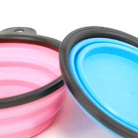 Yommy TPR Bol pliable arrondi portable et écologique pour chiens et chats, usage intérieur/extérieur/voyage, motif uni