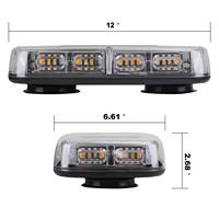 Barre lumineuse d'urgence LED universelle 12 pouces 48 LED ambre/blanc, nouvelle fixation magnétique sur toit pour voitures, camions et déneigeuses, feux de signalisation
