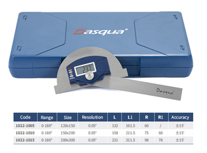 Dasqua 고품질 0-180 도 0.05 해상도 전자 천사 목공 자 산업 디지털 각도기 - Product Image 5