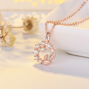 Collar de Moda con Diseño de Hojas y Piedras de Imitación, Cadena para Clavícula, Joyería para Damas, Regalo, Sin Reseñas Todavía - Product Image 5