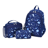 Ensemble de sacs à dos scolaires pour enfants, garçons, imperméables, avec fermeture éclair, personnalisables, durables, avec sac à lunch et trousse à crayons