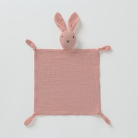 Doudou lapin en coton biologique Couverture de sécurité pour bébé Lovely Stuffed Baby Bunny Comforter