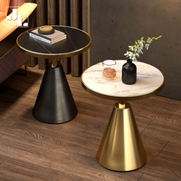 Modernes Wohnzimmer Wohnzimmer Gold Eck tisch Hotel Schlafzimmer Metallrahmen Schiefer platte Luxus Runde Sofa Beistell tisch Möbel