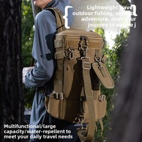 Sac à dos de pêche tactique imperméable, sac de rangement pour leurres, grande capacité, étui à accessoires, bandoulière, sac de chasse pour une journée de pêche