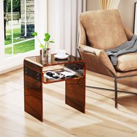 Fabrik Großhandel 2-Tier Brown Acryl Beistell tisch 2-Tier Nachttisch für Wohnzimmer Schlafzimmer Home Decor Couch tische