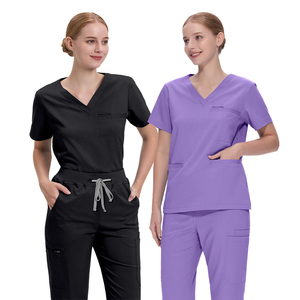 ชุดเสื้อกางเกงวิ่งคอวีสำหรับผู้หญิงชุดพยาบาลระบายอากาศได้ดีชุดสครับโรงพยาบาลคลินิกโรงพยาบาล - Product Image 1