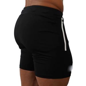 กางเกงขาสั้นออกกำลังกายผู้ชาย ผ้าไนลอน/สแปนเด็กซ์ แบบสั่งทำพิเศษ สำหรับฟิตเนส เล่นกีฬา วิ่ง มีเชือกผูก - Product Image 5