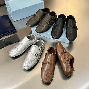 Automne britannique rétro moine chaussures <span class=keywords><strong>mocassins</strong></span> nouveau sculpté Brogue Derby chaussures pour Couples bureau hauteur augmentant les marchandises étrangères - Product Image 1
