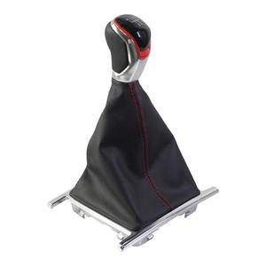 Couvercle de pommeau de levier de vitesse en cuir, pour Volkswagen, Transmission manuelle à 5 ou 6 vitesses, conception ergonomique, coutures rouges - Product Image 1