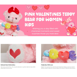 Testa personalizzata attaccata rosso farfallino piedi ricamati <span class=keywords><strong>cuore</strong></span> rosso orso di San Valentino con peluche amore regalo romantico piccolo orsacchiotto <span class=keywords><strong>rosa</strong></span> - Product Image 4