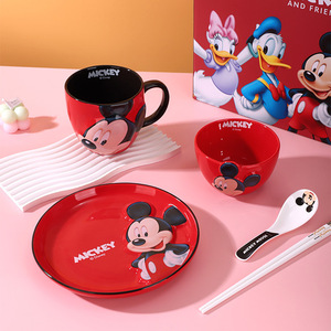 Juego <span class=keywords><strong>de</strong></span> Vajilla Infantil <span class=keywords><strong>de</strong></span> Porcelana con Diseño 3D en Relieve <span class=keywords><strong>de</strong></span> Mickey y Minnie, Caja <span class=keywords><strong>de</strong></span> Regalo <span class=keywords><strong>de</strong></span> 5 Piezas, Tazón, Taza, Plato y <span class=keywords><strong>Cubiertos</strong></span> para Niños - Product Image 2