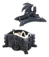 Petite statue de dragon en résine aux yeux fermés pour l'extérieur du jardin