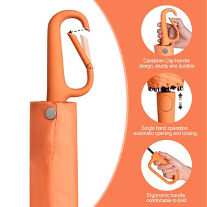 Parapluie Portable Compact à 8 côtes à fermeture automatique pour hommes femmes <span class=keywords><strong>roman</strong></span> mousqueton poignée coupe-vent petit parapluie pliant - Product Image 3