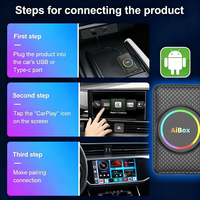 Caja Inalámbrica CarPlay con Sistema Android 14, 2G+16GB, Descarga Cualquier Aplicación, Pantalla Dividida, YouTube/Netflix Integrados, Conexión Plug & Play