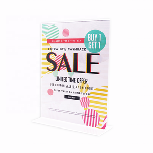 Tùy chỉnh 8.5x11 <span class=keywords><strong>Acrylic</strong></span> t-loại dấu hiệu chủ bảng Top dấu hiệu đứng <span class=keywords><strong>Acrylic</strong></span> bàn dấu hiệu chủ hiển thị - Product Image 1