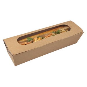 Cajas para Sándwiches con Ventana, Caja de Cartón Marrón para Sándwiches tipo Baguette, Caja de Papel para Llevar con Ventana Transparente - Product Image 4