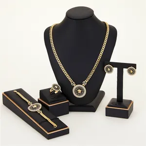 Conjunto de joyas de oro de 14k para mujer, conjunto de joyas, brazalete de monedas, anillo de cobre, conjunto de joyería de alta calidad, superventas