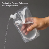 Pochette Doypack transparente à bec verseur avec bouchon à vis en PE pour détergent, shampoing, lotion