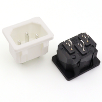 Prise d'alimentation AC-05 IEC C14, 3 broches, montage sur panneau, prise mâle IEC, prise de courant AC, noir ou blanc en option
