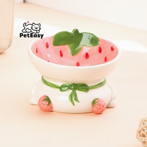 Best-seller più recente simpatici accessori Anti-ribaltamento per animali domestici a forma di frutta in ceramica doppio uso singola ciotola per cani di lusso - Product Image 5