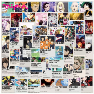 4 styles, 50 pièces/sac, autocollants en PVC amovibles et imperméables de style affiche, mélange d'<span class=keywords><strong>anime</strong></span>, pour la décoration de cahiers et de skateboards - Product Image 3