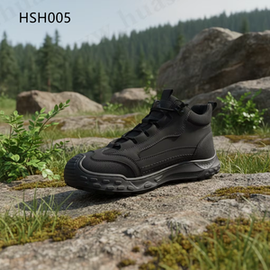 Bottes de randonnée ZYF, Foggy Mountains, semelle en caoutchouc à adhérence supérieure, chaussures de randonnée en cuir nubuck noir/marron, HSH005 - Product Image 3