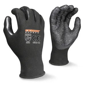 ENTE SAFETY Construction Latex Dipped Rubber Palm Cotton Latex Coated Wrinkle Safety Work Gloves