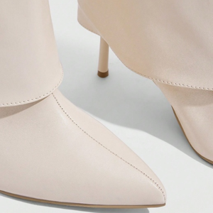 <span class=keywords><strong>Botas</strong></span> de tacón alto de aguja con punta, hasta la rodilla, con cierre de tiburón, color <span class=keywords><strong>beige</strong></span>, para mujer, al por mayor - Product Image 5
