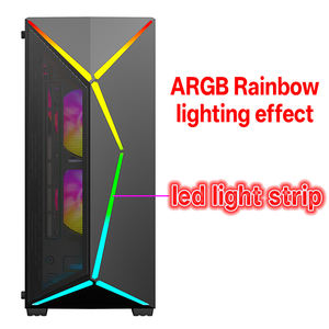 Boîtier PC inversé pas cher avec ventilateurs RVB et bande LED, <span class=keywords><strong>meilleur</strong></span> flux d'air, anti-poussière, boîtier d'ordinateur SFF, châssis Matx, boîtier de jeu ATX - Product Image 5