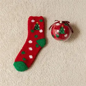 Weihnachts socken Großhandel verdickte Baumwolle Strick geschenk lustige glückliche Socken Mode Beliebte Herren-und Damen socken