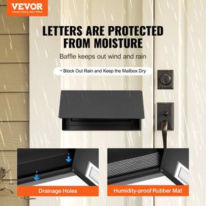 DB vente en gros robuste en acier à travers la porte boîte aux lettres 12 \ "serrure à combinaison extérieure clé boîte de dépôt boîte de dépôt de courrier - Product Image 2