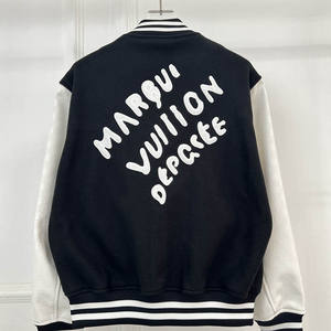 Vestes de sport personnalisées de luxe en gros, vestes noires pour hommes, manches en cuir, vestes de sport pour hommes - Product Image 4