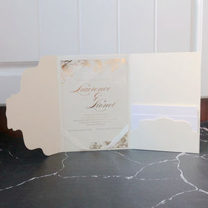 Invitations de fête pliables en or rose, cartes en acrylique, cartes RSVP personnalisées, cartes de remerciement - Product Image 3