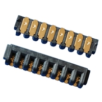 Connecteur de batterie à ressort double rangée, pas de 1,6 mm, matériau de contact en bronze phosphoreux, puissance nominale 2A, borne mâle à compression